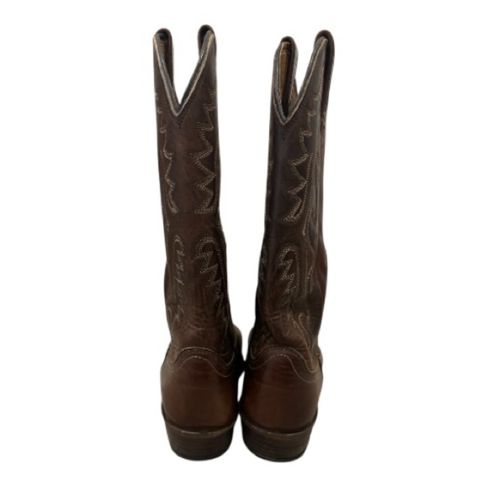 Vintage Dan Post 9153089 El Paso Mens Brown Leather Cowboy Western Boots Size 9D - Picture 7 of 10